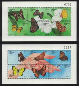 Bhutan Butterflies 2 Sheetlets 1999 MNH SG#1390-1401