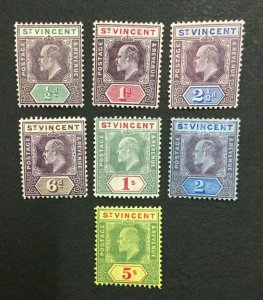 MOMEN: ST VINCENT SG # 1904-11 MULT CROWN CA MINT OG H LOT #198624-6132