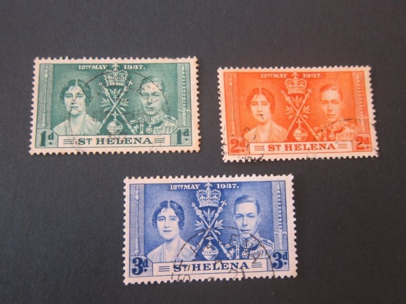 St Helena 1937 Sc 115-7 set FU