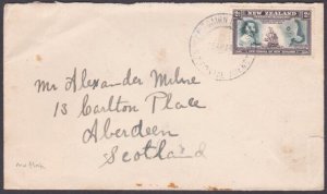 PITCAIRN 1940 NZ 2d on cover - NZ Postal Agency cds - to Scotland..........M521