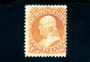 USAstamps Unused FVF US Serie of 1861 Civil War Issue Franklin Scott 71 OG MHR