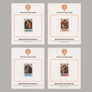 Barbuda 1971 Christmas imperf colour trials on presentation cards ...