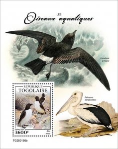 TOGO - 2025 - Water birds - Perf Souv Sheet - Mint Never Hinged