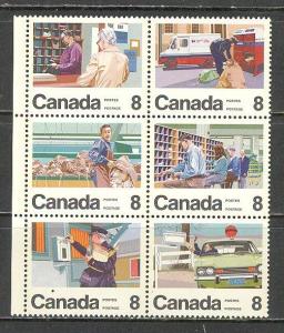 CANADA Sc# 639a MNH FVF 6Block Mail Delivery