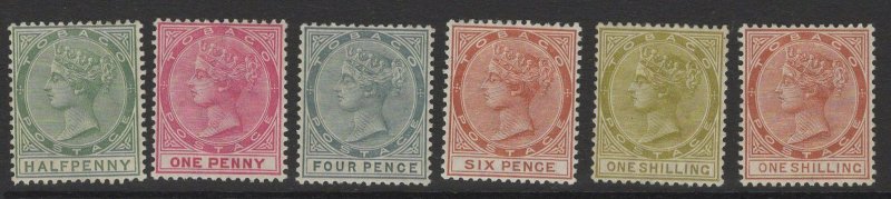 TOBAGO SG20/4c 1885-96 COLOURS CHANGED SET MTD MINT