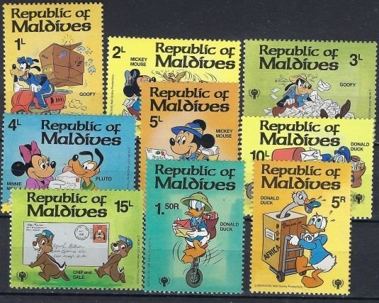 Maldive Is 826-34 MNH 1979 Disney Characters