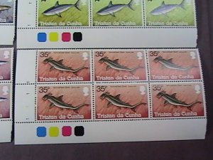 TRISTAN da CUNHA # 302-305-MINT/NH-COMPLETE SET OF PLATE # BLOCKS OF 6--1982