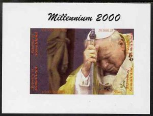 SOMALILAND - 2000 - Millenium - Pope - Imperf Min Sheet - M N H - Private Issue