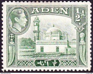 ADEN 1939 KGVI ½a Yellow-Green SG16 MH