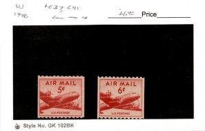 United States Postage Stamp, #C37, C41 Mint NH, 1948 Airplane (AK)
