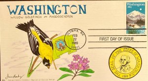 Paslay ClassicCover 2404 Washington State Olympia Willow Goldfinch Rhododendron 