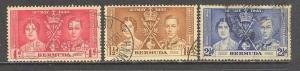 BERMUDA Sc# 115 - 117 USED FVF Set of 3 QE & King George VI