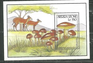 Sierra Leone MNH S/S 1331 Deer & Mushrooms SCV 6.00