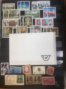 Brown Stock Book Full Of  Old U.S. Stamps & Other Countries