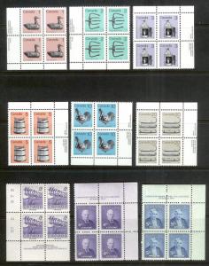 CANADA (223) Inscription Blocks/Field Sheet Blocks ALL Mint Never Hinged FV=C$73