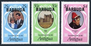Barbuda 497-499,500,MNH.Michel 568A-570A,Bl.62. Royal Wedding 1981:Charles-Diana