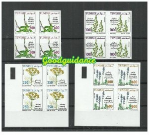 2005- Tunisia - Tunisie- Imperforated block of 4 stamps - Medicinal Plants 