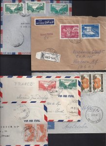 LEBANON 1940 1950 COLLECTION OF SIX COVERS INCLUDES REGISTERED ALL DIFFERENT BEI