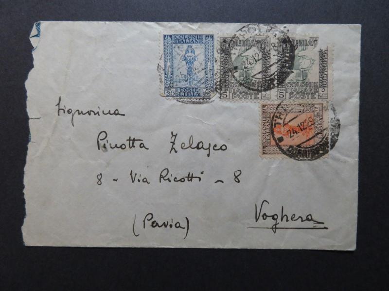 Libya SC# 49a Pair (1 Damaged) & 52a On 1929 Cover / Perf 11 - Z10317