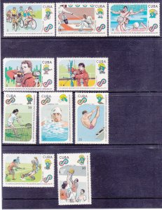 Cuba 3179-88 MNH 1989 11th Pan American Games Havana Set of 10 Very Fine