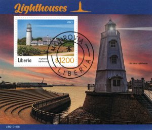 LIBERIA 2021 - Lighthouses / minisheet