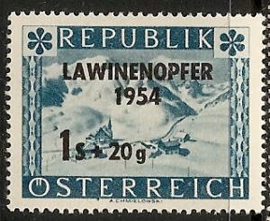 AUSTRIA B287 MINT OG 1954 AVALANCHE VICTIMS