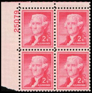 US #1033 JEFFERSON MNH UL PLATE BLOCK #25079