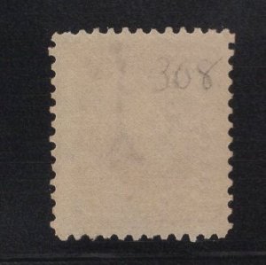 US Stamp Scott #308 Mint Never Hinged SCV $100