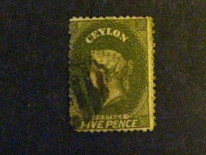  Ceylon #52c used  couple short perfs c203 92