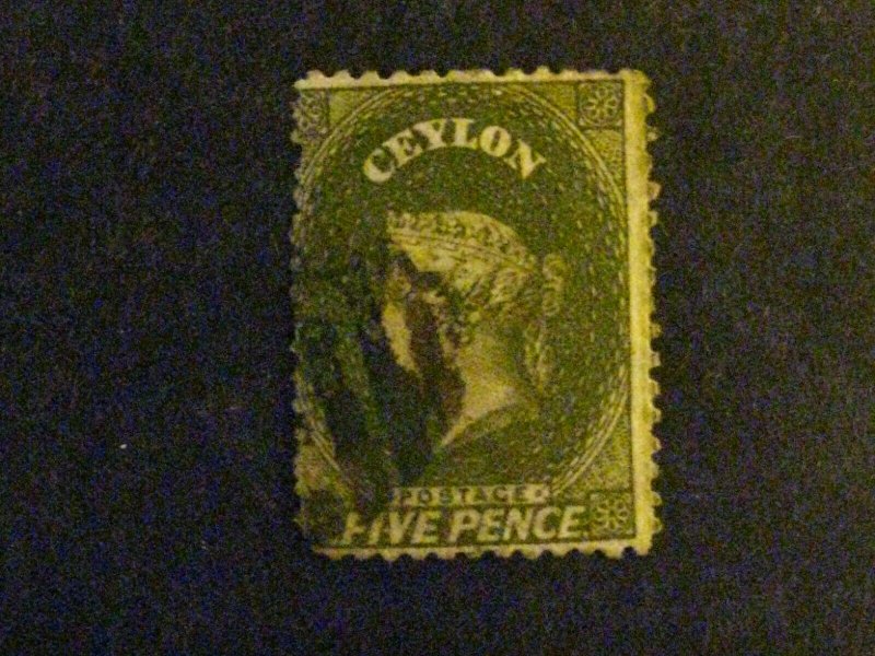  Ceylon #52c used  couple short perfs c203 92