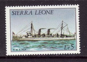 Sierra Leone-Sc#651-unused NH 5Le-Ship HMS Fox-1984-