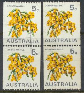 Australia  Sc# 439C Flowers Golden Wattle with paper variety Used see details 