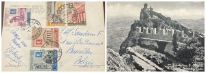 O) 1960 SAN MARINO,  STAMPS OF SICILY,  MESSINA CATHEDRAL, GREEK TEMPLE - SELINU