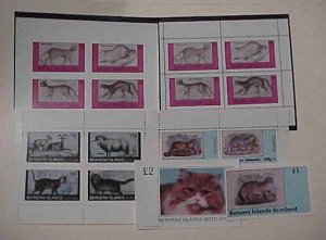 SCOTLAND LOCAL POST CATS  2 SHEETLETS also 5 IMPERF & 5 PERF SHEETLETS MINT NH