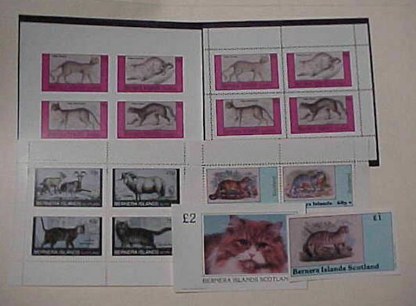 SCOTLAND LOCAL POST CATS  2 SHEETLETS also 5 IMPERF & 5 PERF SHEETLETS MINT NH