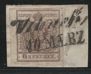 Austria Scott # 4a, used, opp, 2 lines cancel Villach