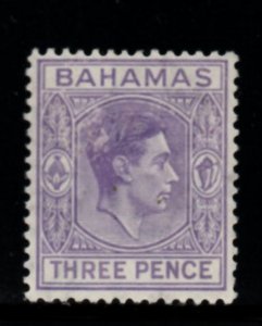 Bahamas Sc 105 1938 3d d light violet George VI stamp mint