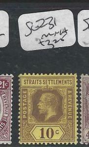 MALAYA  STRAITS SETTLEMENTS  (PP0906B)  KGV  10C  SG 231    MNH