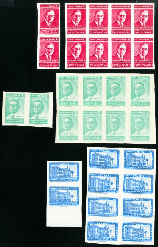 Panama Stamps # 427-9 XF Lot of 10 Imperf. Sets OG NH