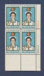 USA - Scott 1190 - MNH - LR plate block  #27096-27089 - Nursing - 1961