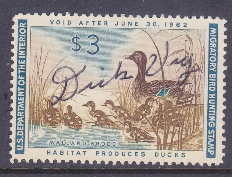 US RW28 MNH 1961 $3 Mallard Hen and Ducklings Duck Hunting Stamp