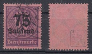 Germany Official 1923 Sc#O34 Mi#91 used signed Infla (DR1370)