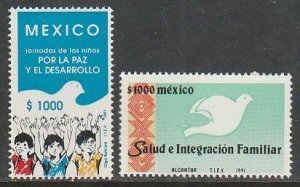 MEXICO 1688-1689, CHILDRENS DAY FOR PEACE & HEALTH & FAMILY. MINT, NH. VF.