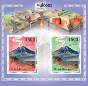 GUINEA BISSAU - 2010 - Volcanoes - Perf Souv Sheet - Mint Never Hinged