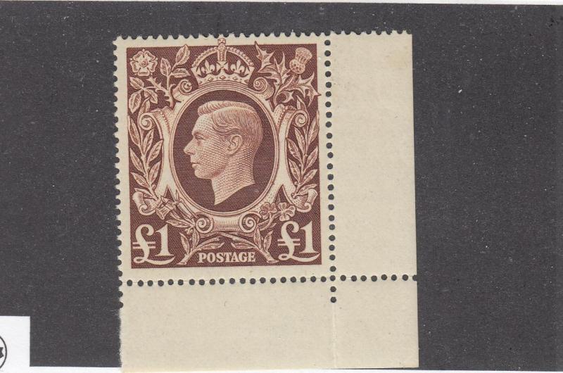 GB # 275 VF-MLH 10sh KGV1 ONE POUND CORNER COPY