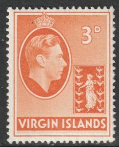 Virgin Islands BVI Scott 81 - SG115a, 1938 George VI 3d MH*