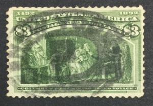 US #243 $3 COLUMBIAN USED $900 LOT #336