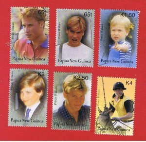 Papua New Guinea #1070-1075   MNH OG  Prince William    Free S/H