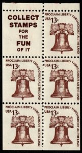 U.S. #1595d MNH Booklet Pane