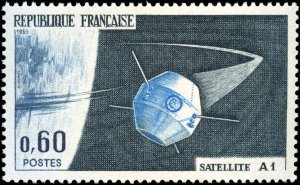 France #1137-1138 NH Complete Set(2), 1965, Space, Never Hinged